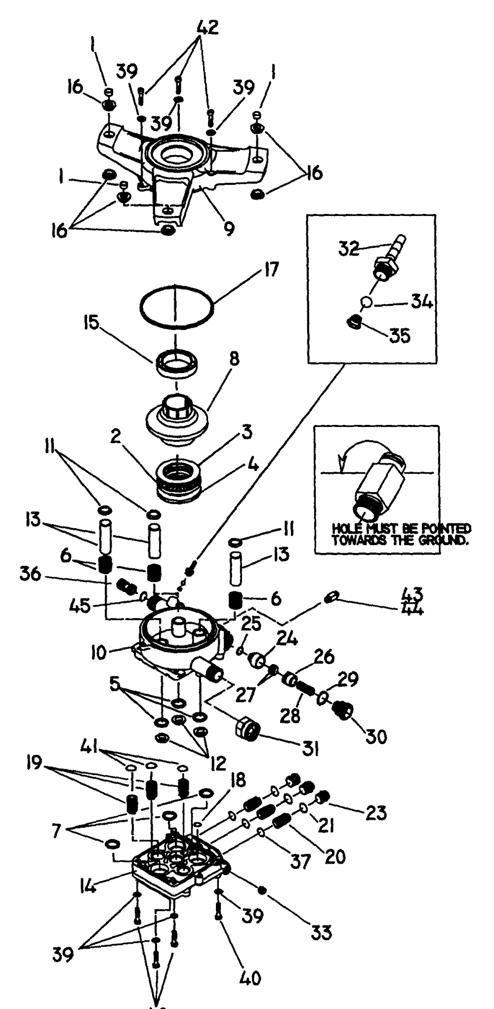 Pump Diagram and Parts List for 1038-0  Briggs and Stratton Pressure Washer